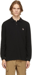 PS by Paul Smith Black Zebra Logo Long Sleeve Polo