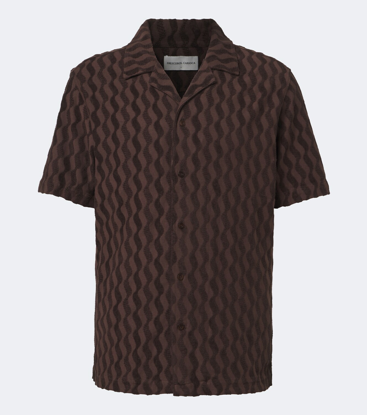 Frescobol Carioca Terry-trimmed cotton-blend bowling shirt