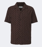 Frescobol Carioca Terry-trimmed cotton-blend bowling shirt