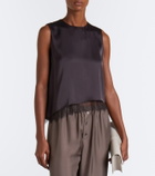 Vince Lace-trimmed satin top