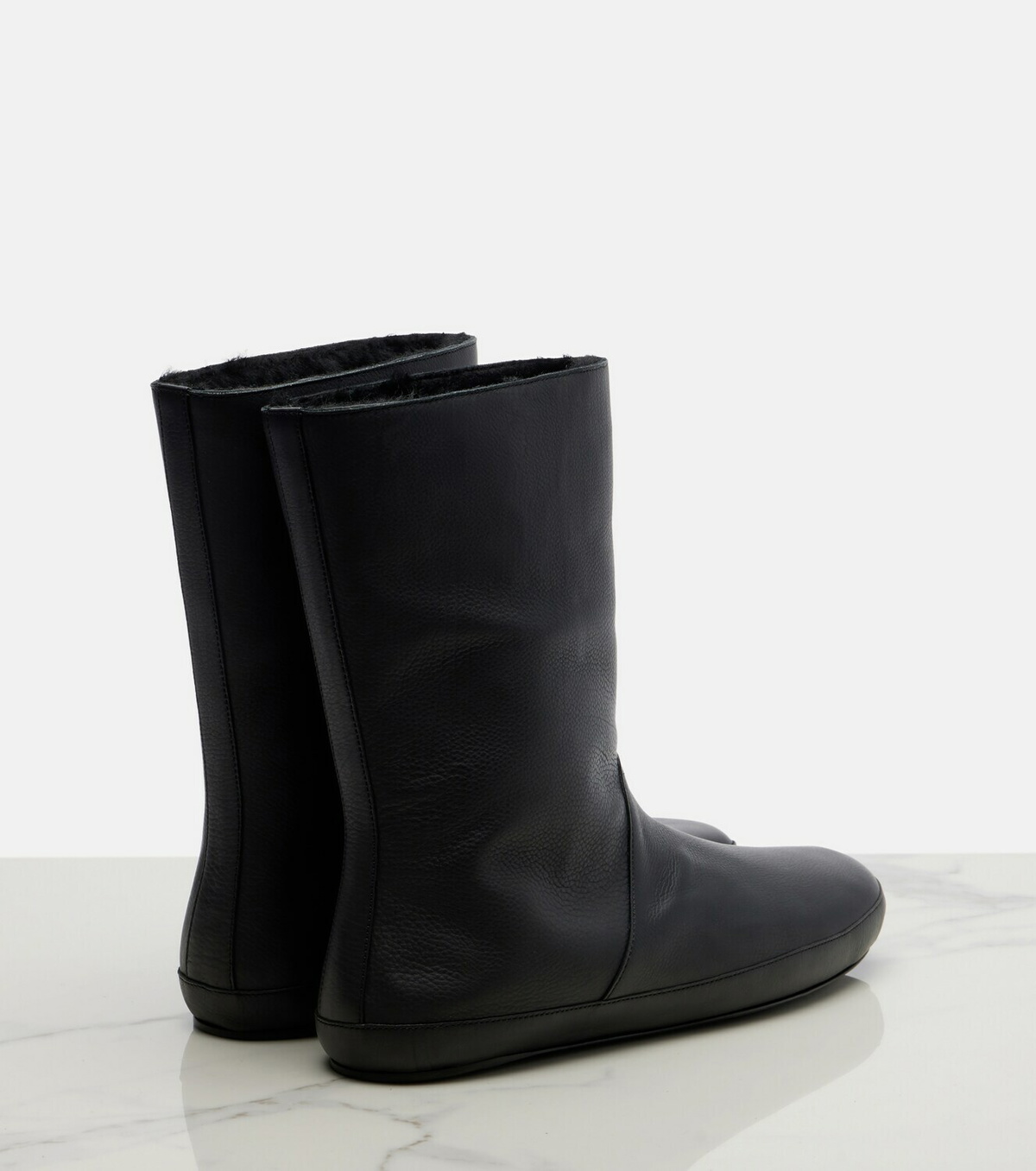The Row Toni shearling-lined leather ankle boots