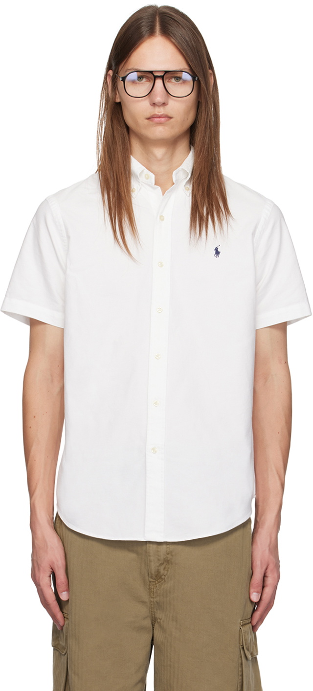 Polo Ralph Lauren: White Classic Fit Oxford Shirt | SSENSE