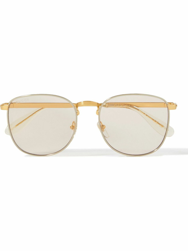 Photo: Gucci Eyewear - Round-Frame Silver and Gold-Tone Sunglasses