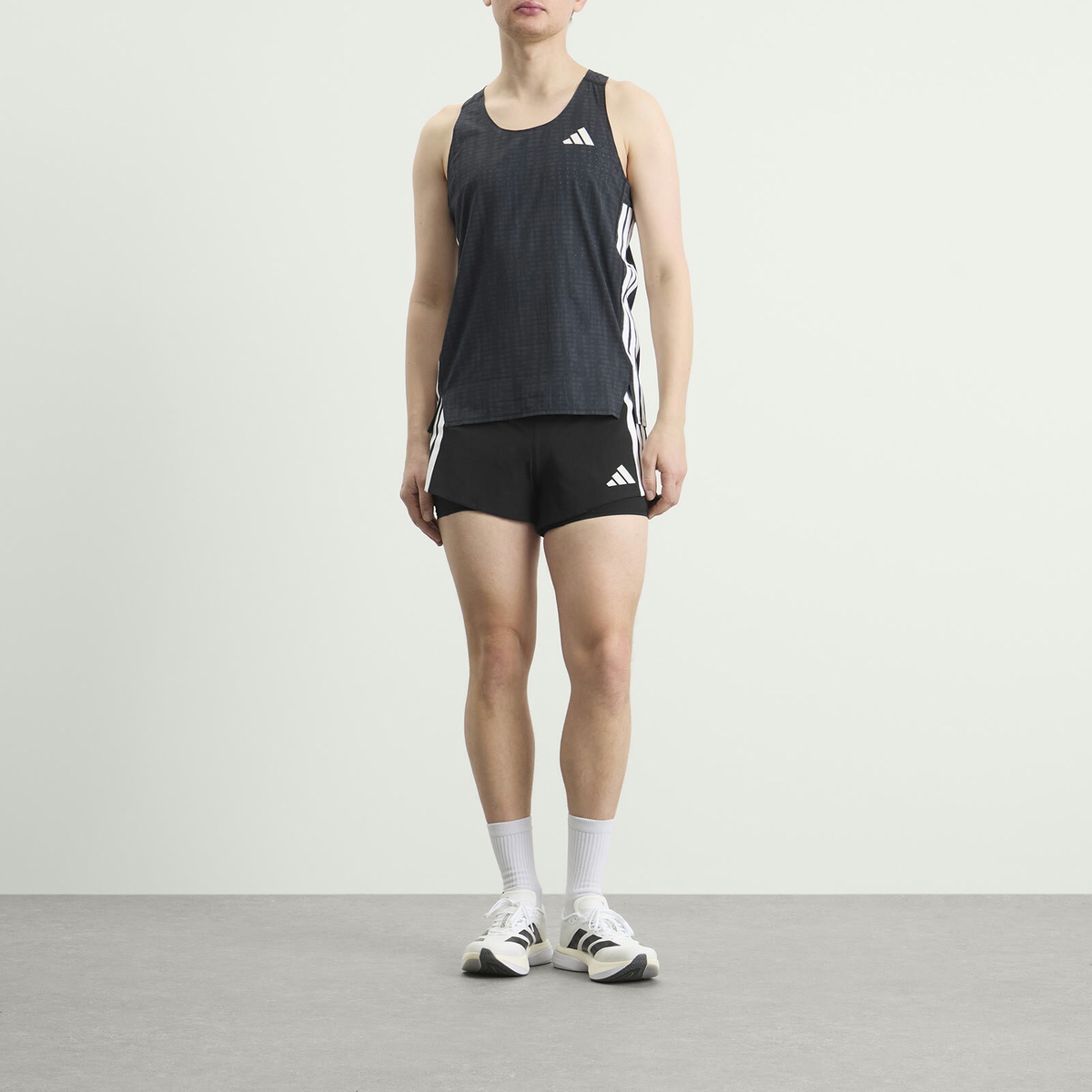 Adidas Men's Adizero Singlet Vest in Carbon/Black