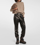 Brunello Cucinelli Mid-rise leather pants