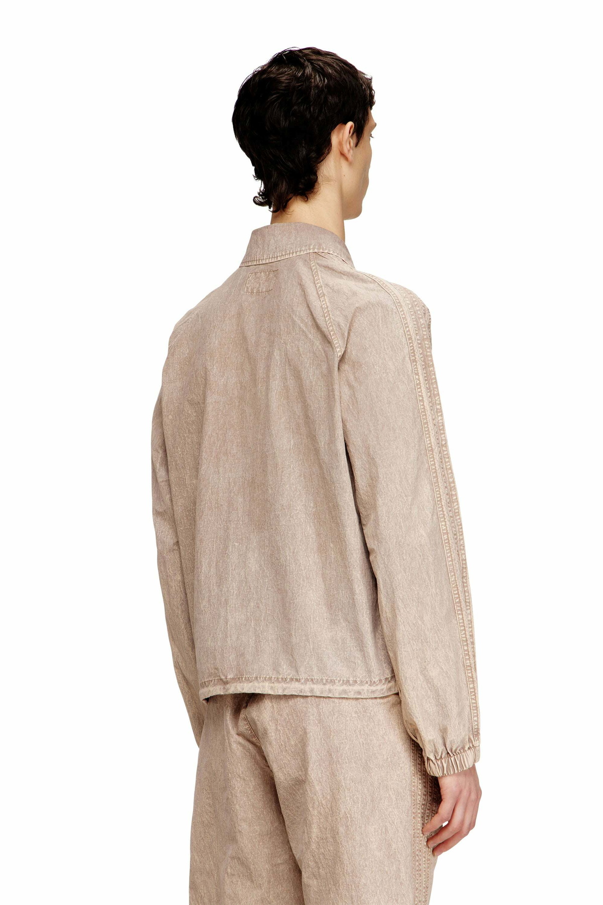 Diesel Taslan jacket with striped sleeves - Jackets - Unisex - Brown