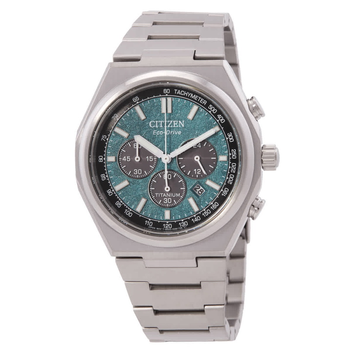 Photo: Citizen Zenshin Chronograph Green Dial Mens Watch CA4610-85X