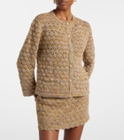 Valentino Open-knit linen-blend lamé cardigan