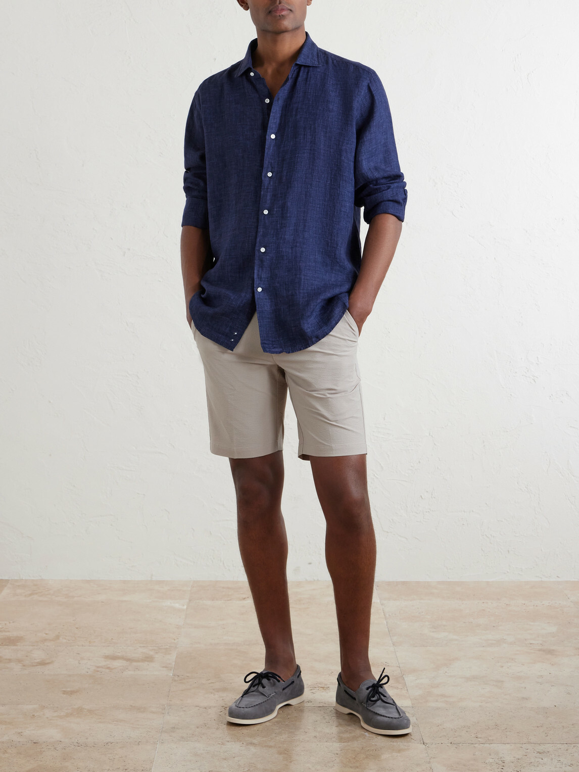 Peter Millar - Matlock Straight-Leg Stretch-Seercucker Shorts - Neutrals