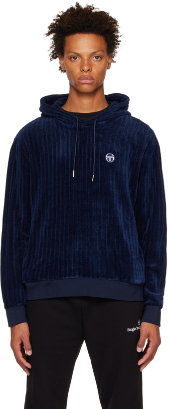 Photo: Sergio Tacchini Navy Embroidered Hoodie