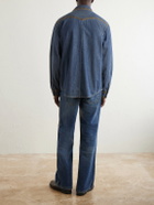 MANAAKI - Tukutuku Embroidered Denim Shirt - Blue