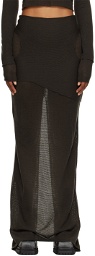 Eckhaus Latta Brown Paneled Maxi Skirt