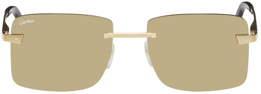 Cartier Gold Rimless Square Sunglasses Cartier