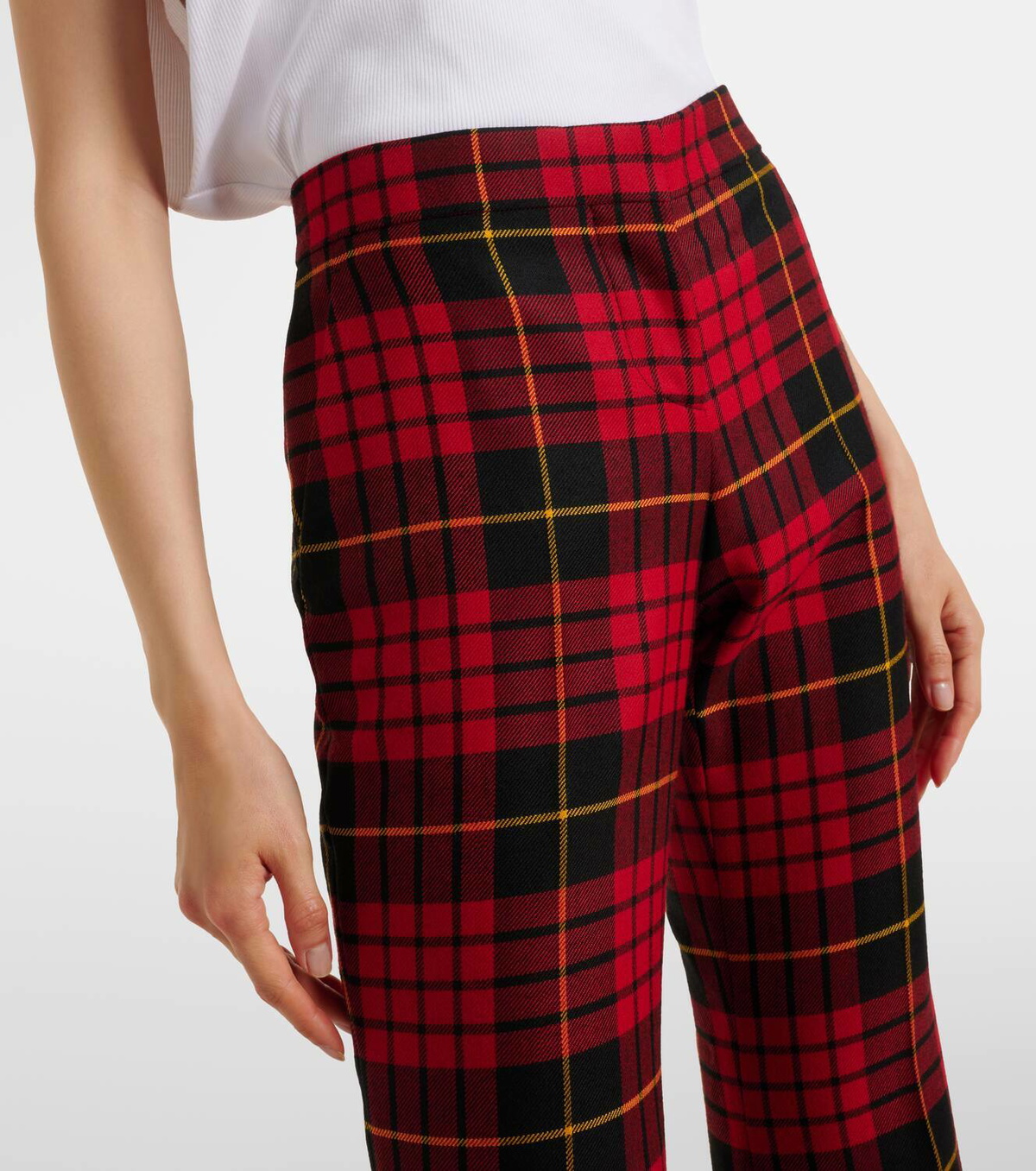 Alexander McQueen Tartan wool flared pants Alexander McQueen