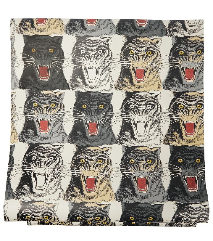 Photo: Gucci - Tiger Face printed wallpaper