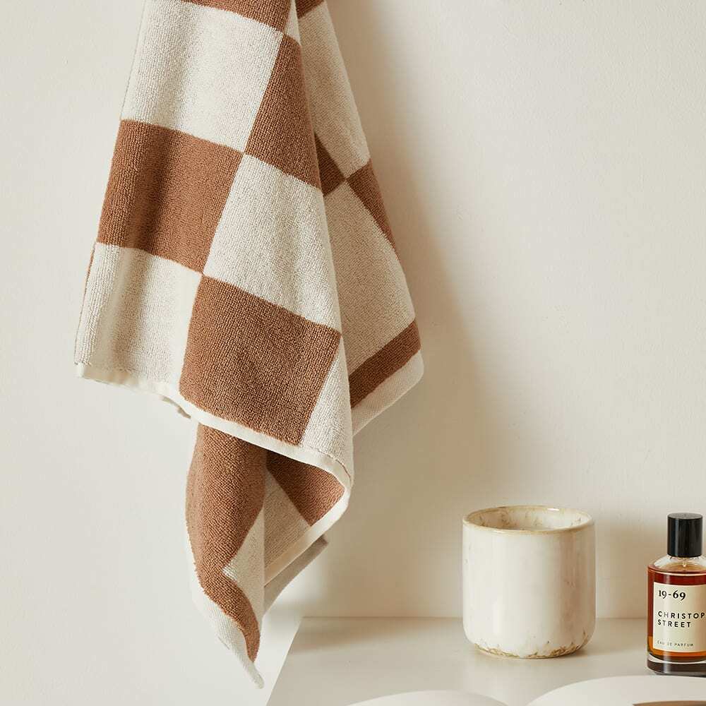 HAY Check Hand Towel in Cappuccino 