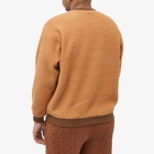 Pleasures Men's Mars Sherpa Crew Neck Sweatshirt in Brown