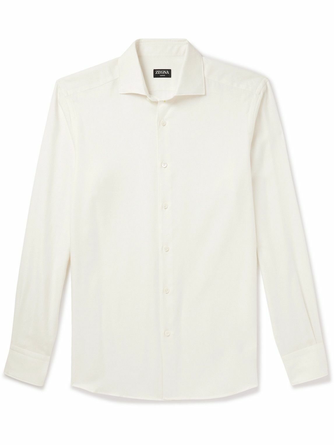 Zegna - Cotton and Cashmere-Blend Twill Shirt - White Zegna