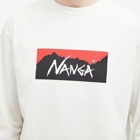 Nanga Men's Long Sleeve Eco Hybrid Box Logo T-Shirt in White