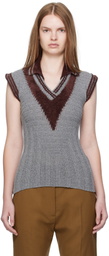 Kiko Kostadinov Gray & Brown Quimby Sleeveless Polo