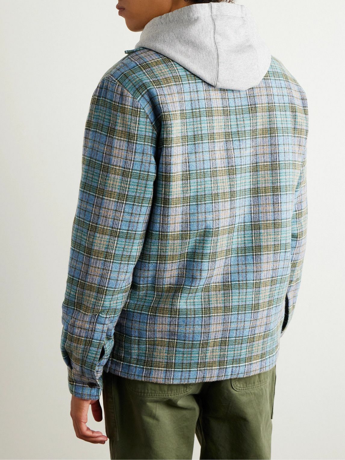 Aspesi - Checked Wool-Blend Overshirt - Blue