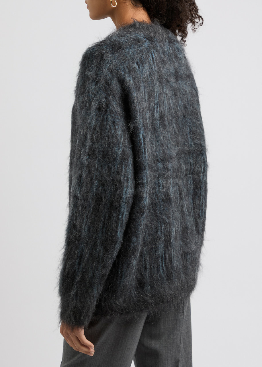 Alexander Wang Logo Brushed-knit Jumper Black