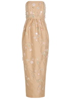 Bernadette Lena Floral Bead-embellished Maxi Dress Beige