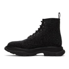 Alexander McQueen Black Galaxy Lace-Up Boots