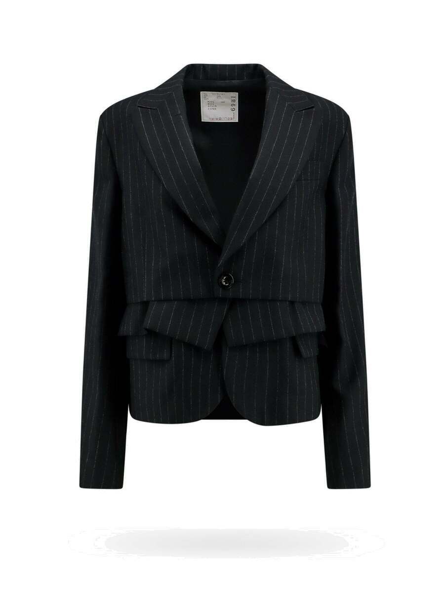 Sacai Black Suiting Mix Blazer Sacai