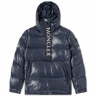 Moncler Men's Maury Logo Popover Hooded Down Jacket in Navy