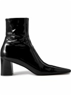 SAINT LAURENT - Patent-Leather Ankle Boots - Black