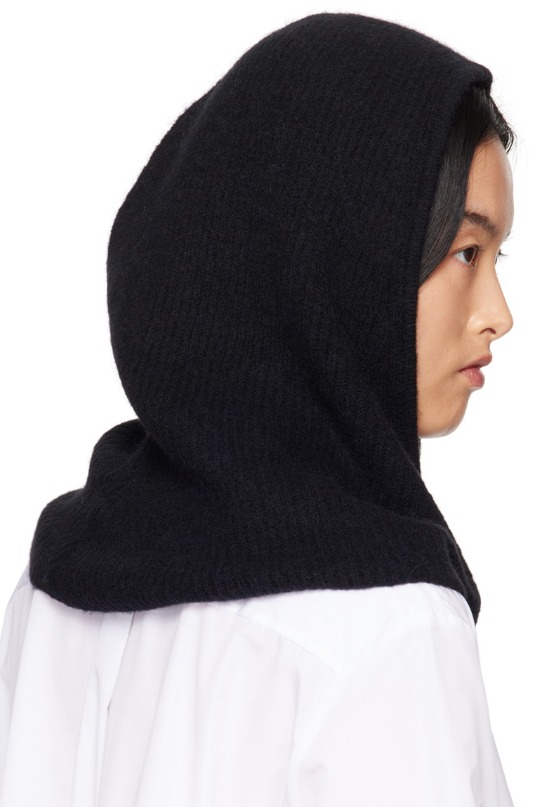 GANNI Black Soft Wool Balaclava GANNI