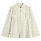 Bode Women's Electric Light Stripe Blouse in Ecru