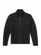 Massimo Alba - Mirko Ribbed Cashmere and Alpaca-Blend Zip-Up Sweater - Black