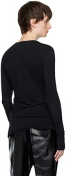 SAPIO Black Raw Edge Long Sleeve T-Shirt
