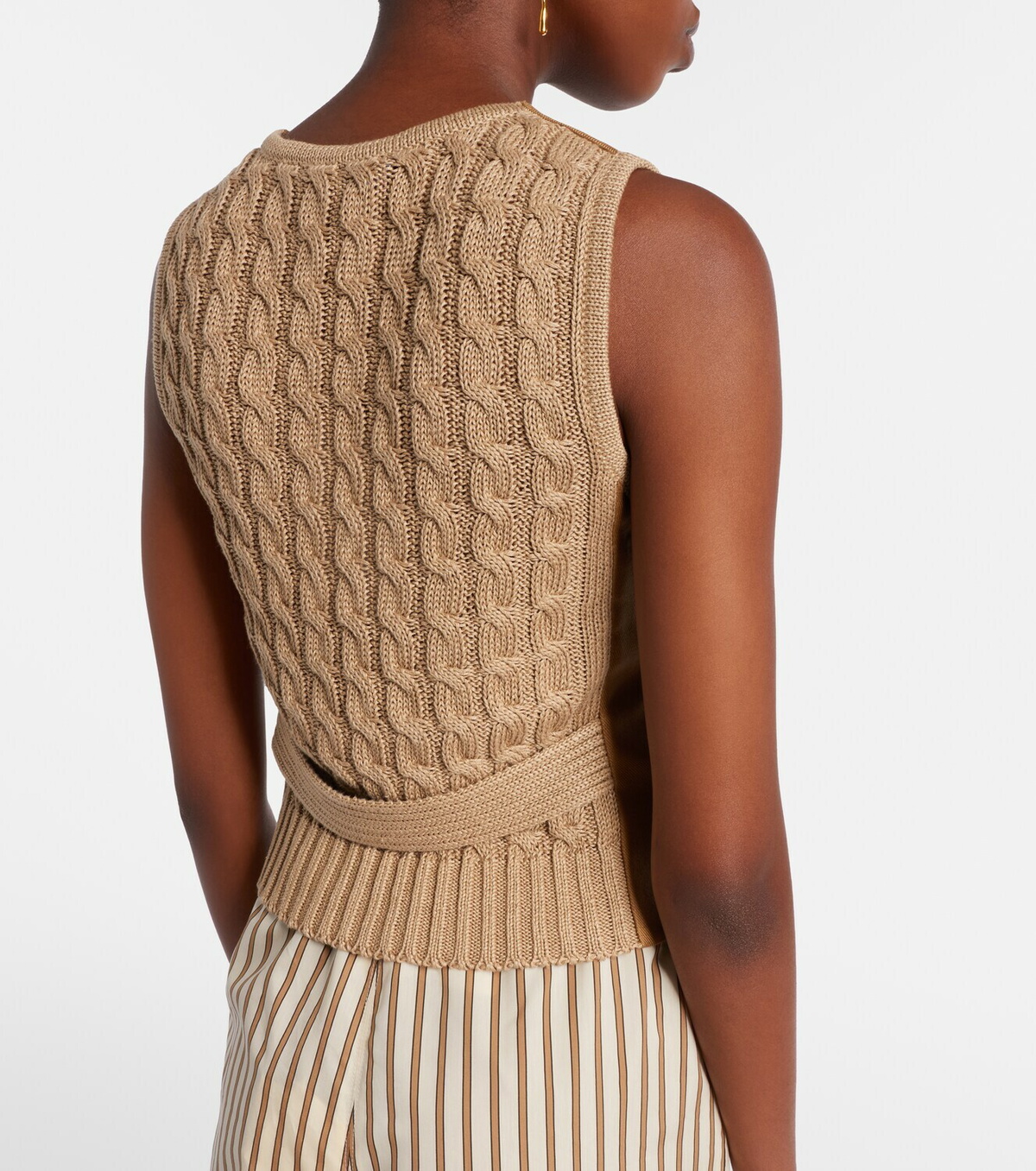 Max Mara Calibri cable-knit linen vest