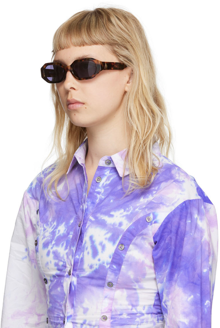 The Attico Tortoiseshell Linda Farrow Edition Irene Sunglasses