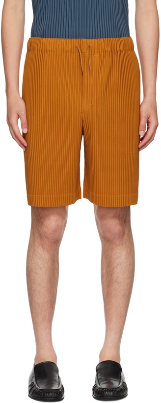 Photo: HOMME PLISSÉ ISSEY MIYAKE Orange Colorful Pleats Shorts