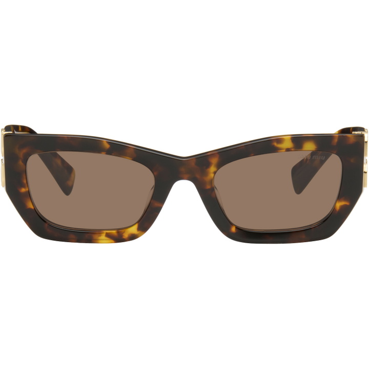 Photo: Miu Miu Eyewear Brown Miu Glimpse Sunglasses