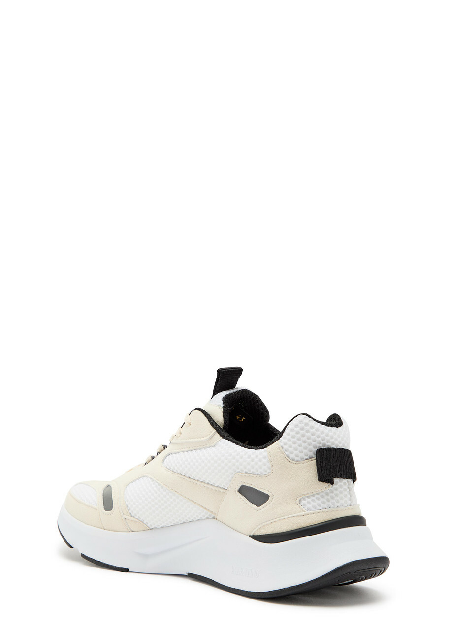 Valentino Garavani Demivee Panelled Mesh and Suede Sneakers White