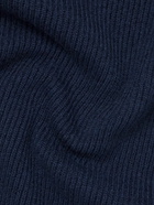 Brunello Cucinelli - Ribbed Cashmere Half-Zip Sweater - Blue