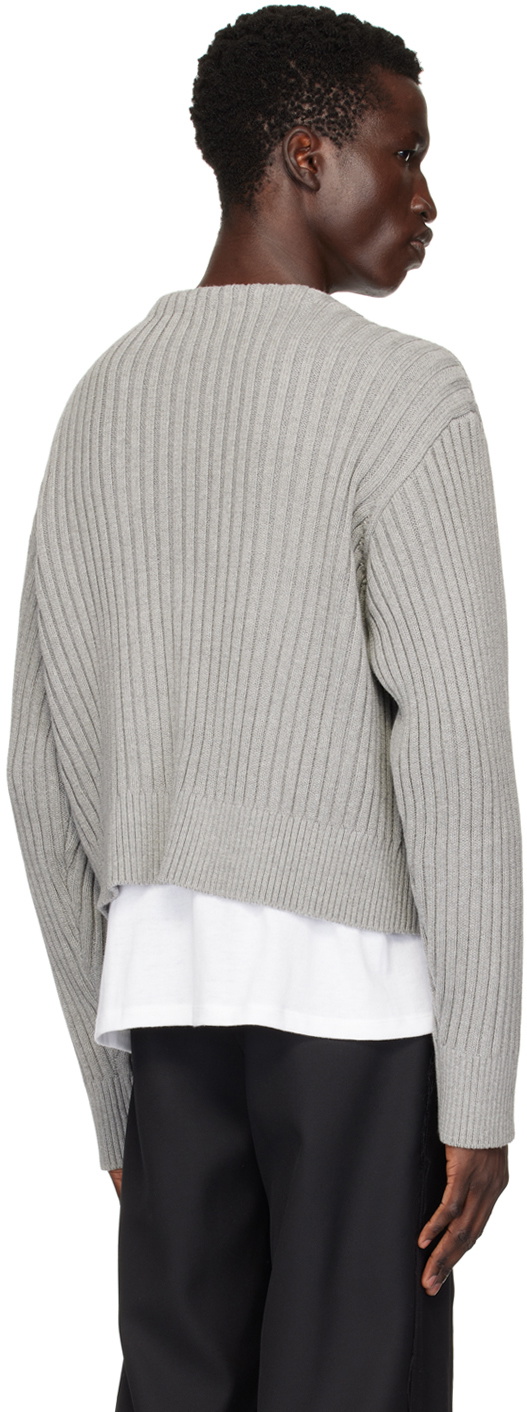 C2H4 Gray Literary Layered Cardigan