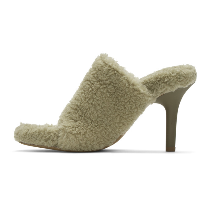 YEEZY Taupe Faux-Shearling Mules