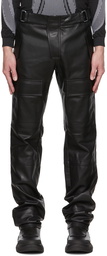 MISBHV Black Moto Faux-Leather Trousers