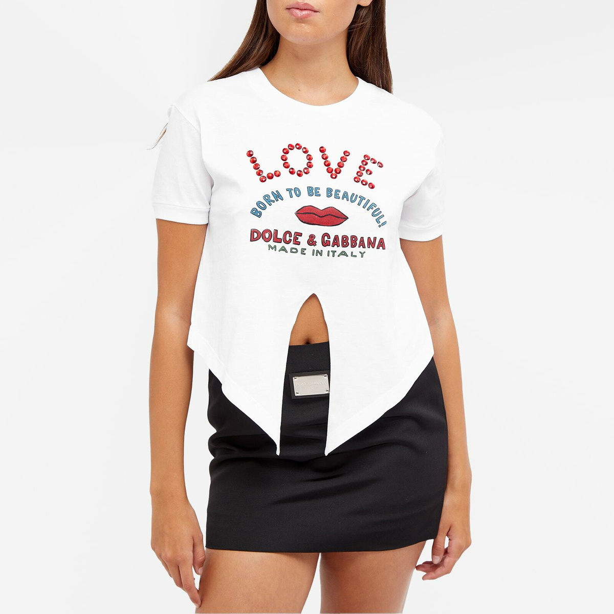 Dolce & Gabbana Women's Cropped T-Shirt in White Dolce & Gabbana