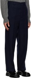 AMI Alexandre Mattiussi Navy Wide-Fit Trousers