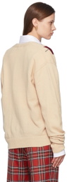 Manors Golf Off-White Lambswool Cardigan