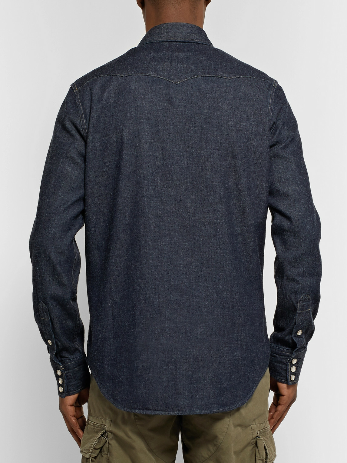 RRL - Slim-Fit Denim Western Shirt - Blue