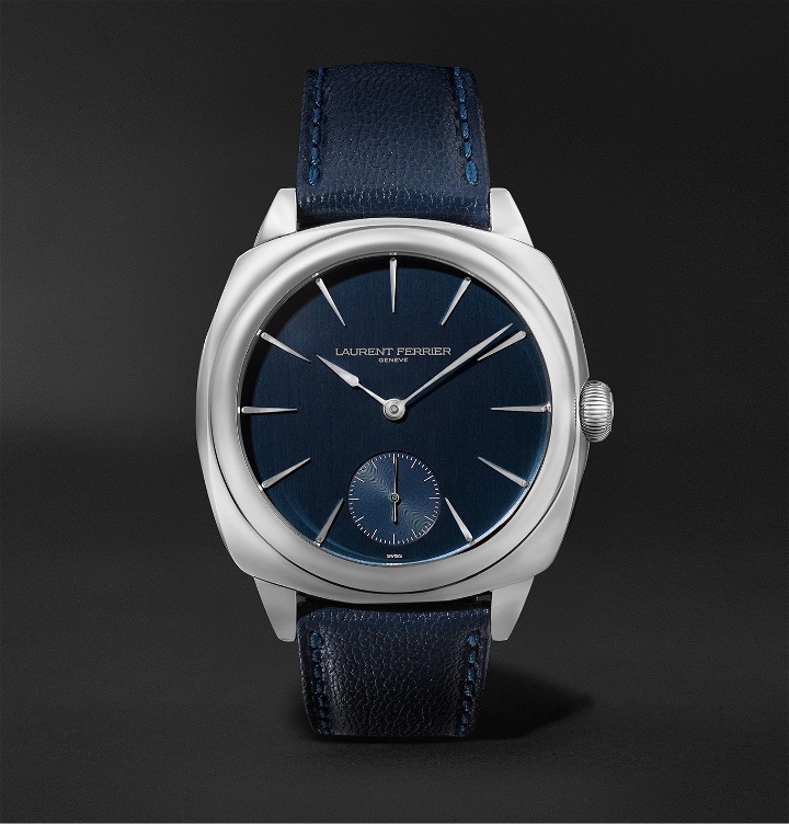 Photo: Laurent Ferrier - Square Automatic 41mm Stainless Steel and Leather Watch, Ref. No. LCF013.AC.CG2.1 - Blue
