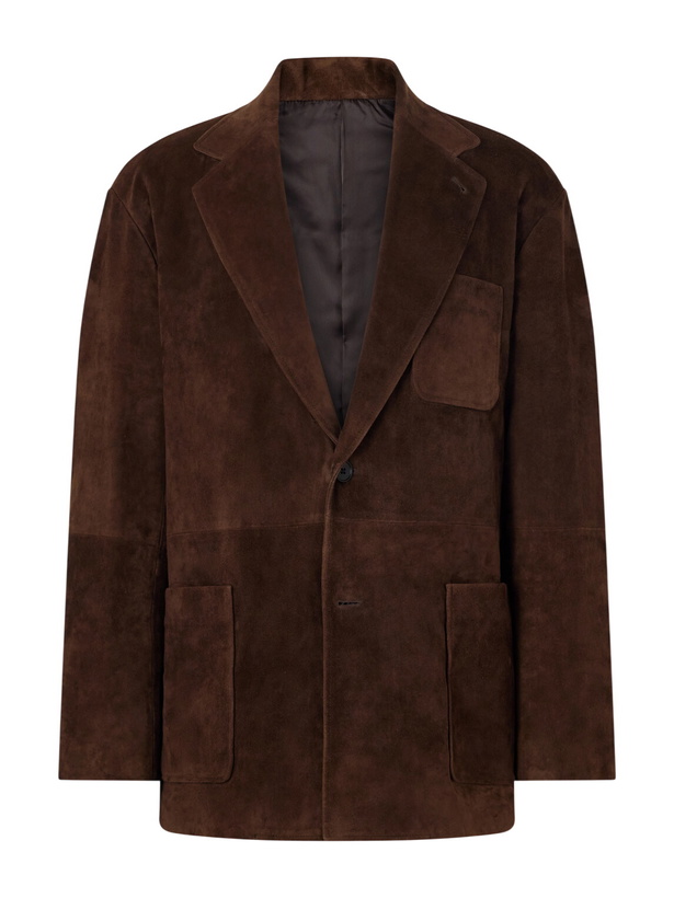 Photo: ssstein - Panelled Suede Blazer - Brown